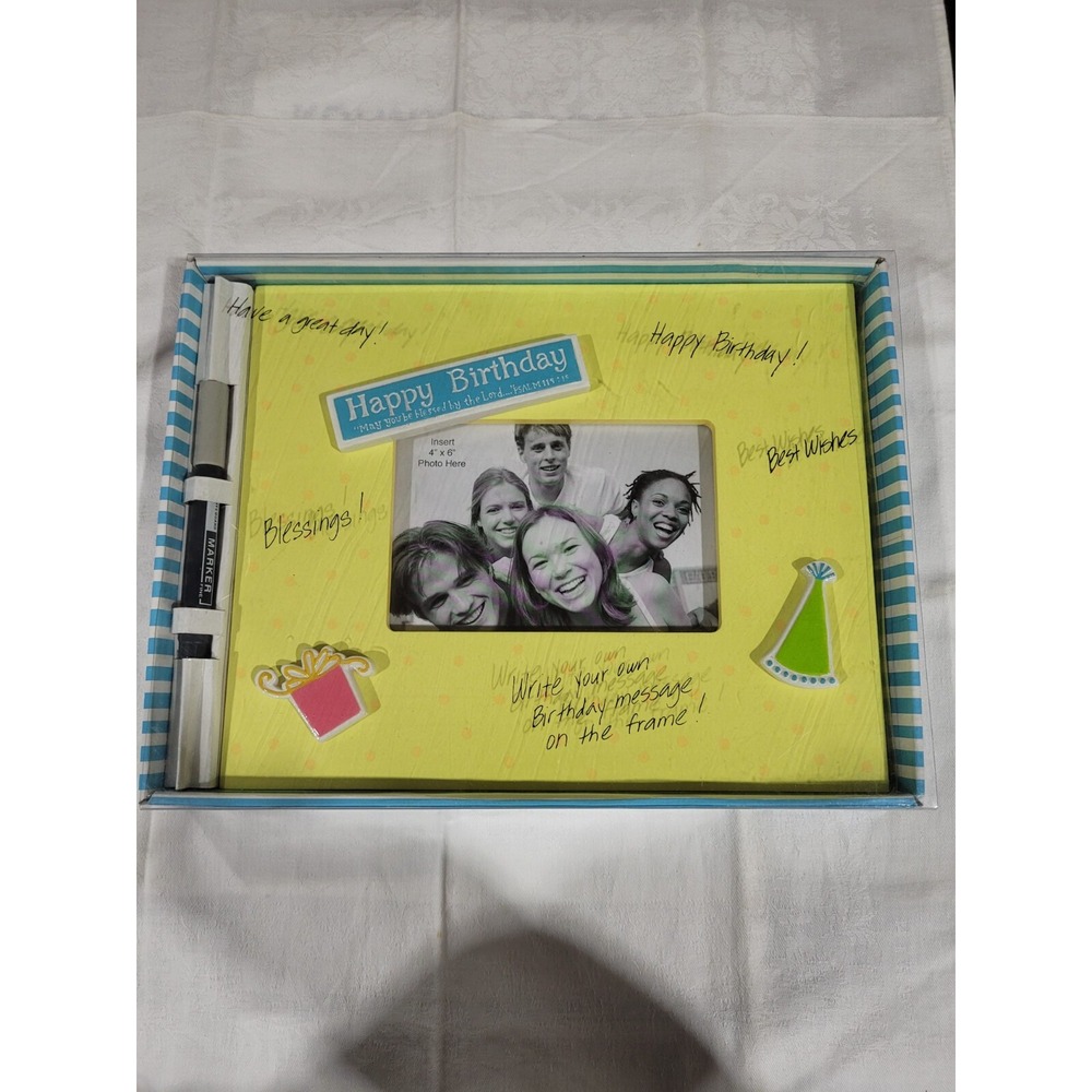 Picture Frame DaySpring Write On #38152 "Happy Birthday!" Hang or Stand Up New